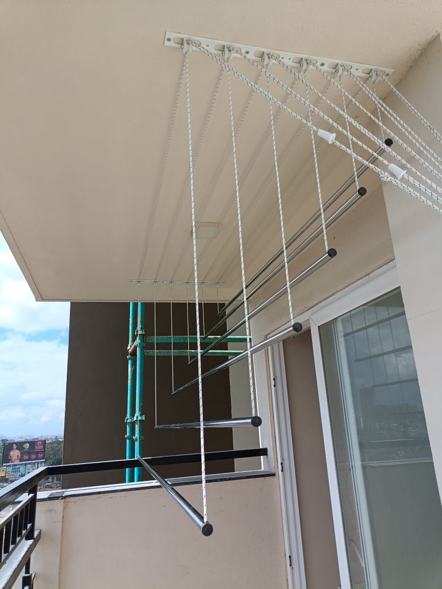 Balcony cloth hanger installation