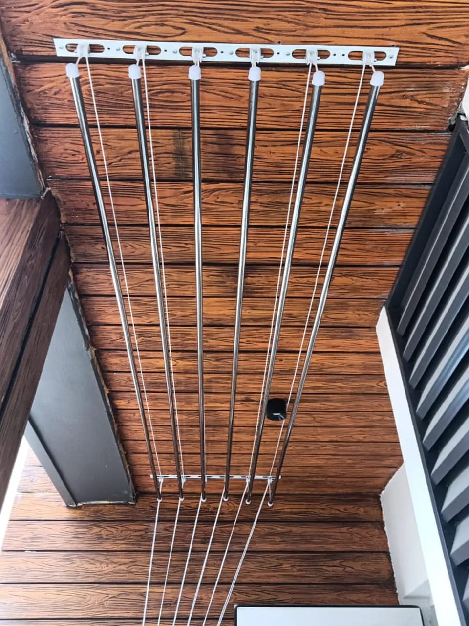Balcony cloth hanger installation