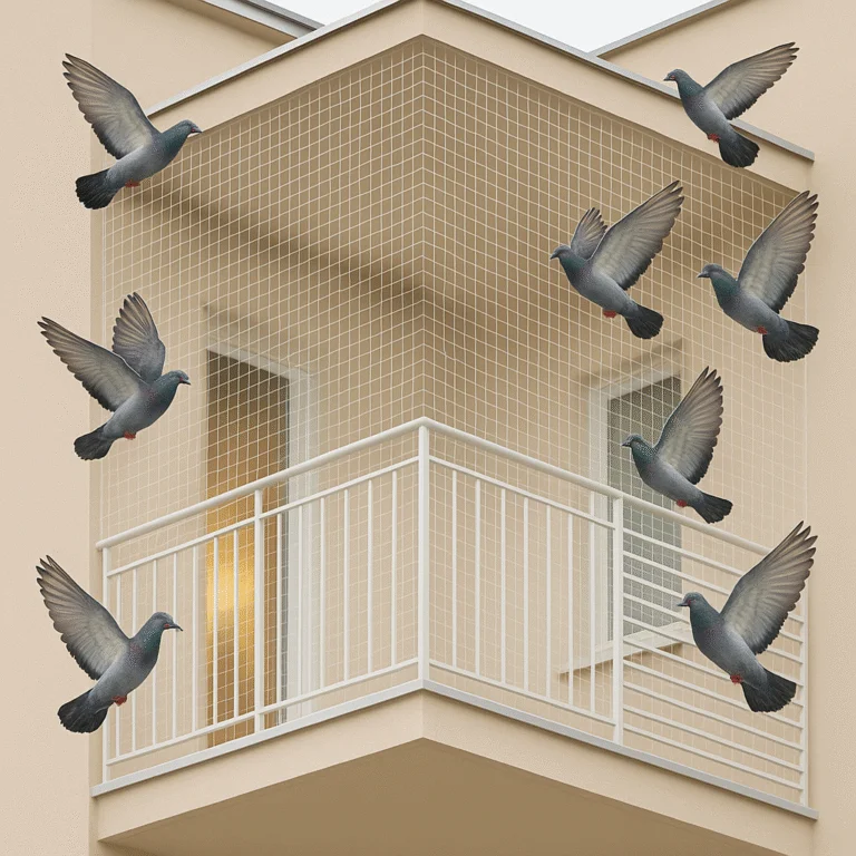 Pigeon safety nets installation project