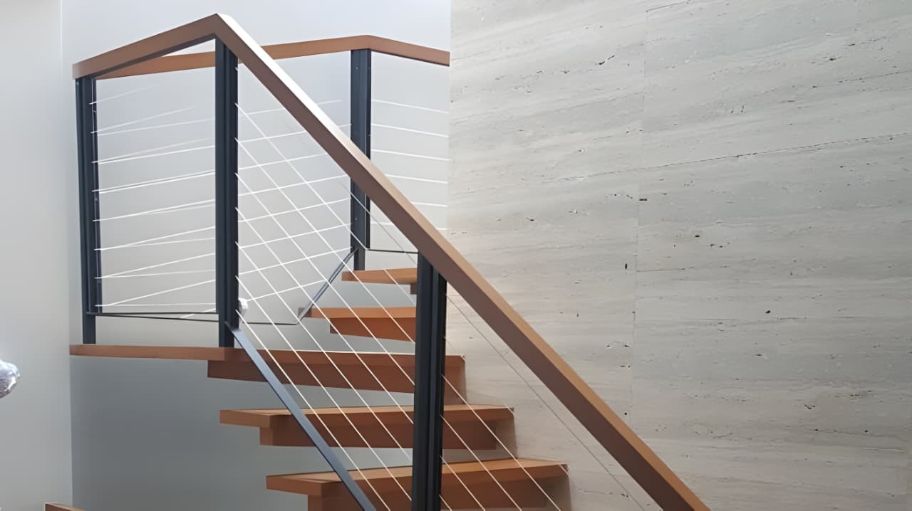 Staircase invisible grill installation