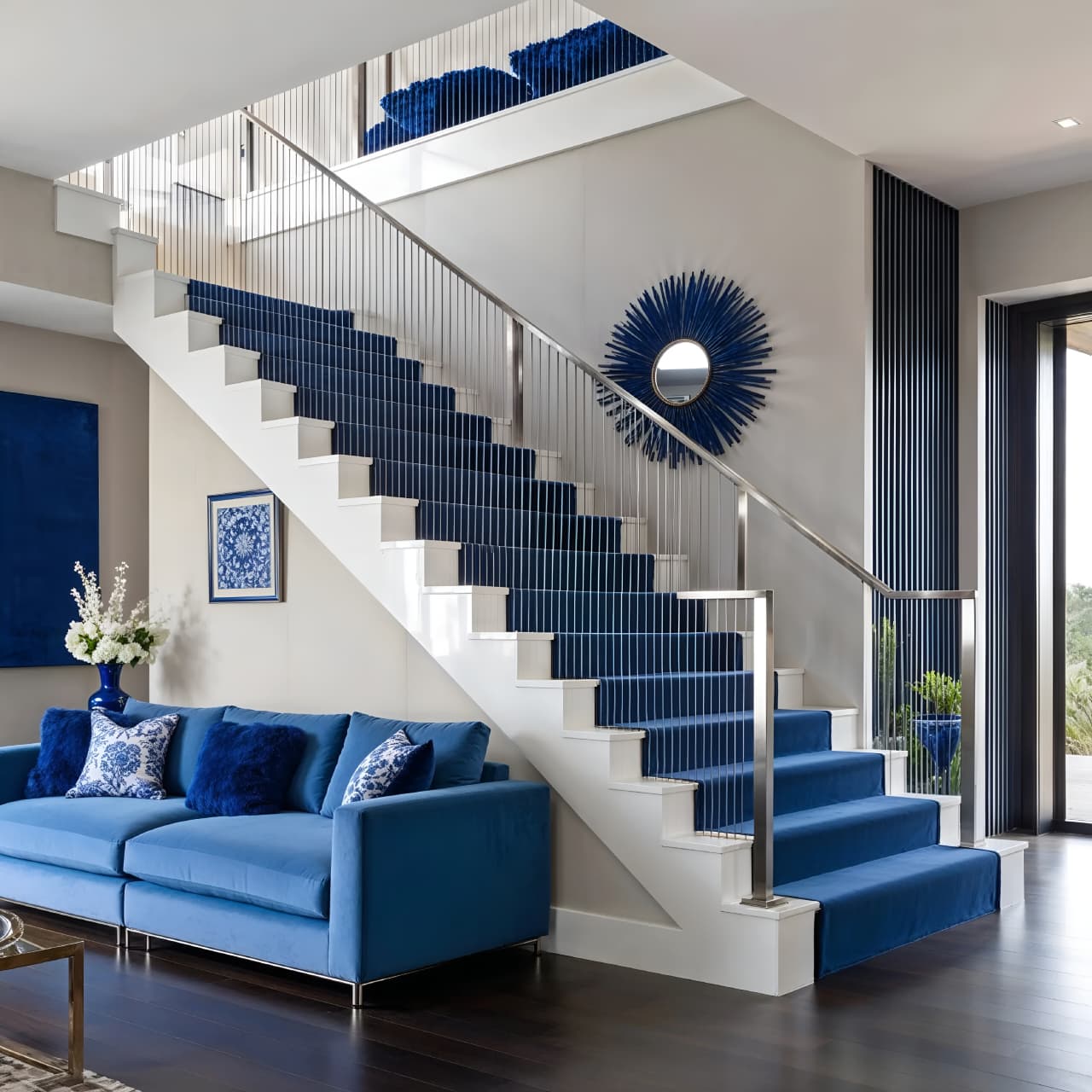 Duplex staircase invisible grill