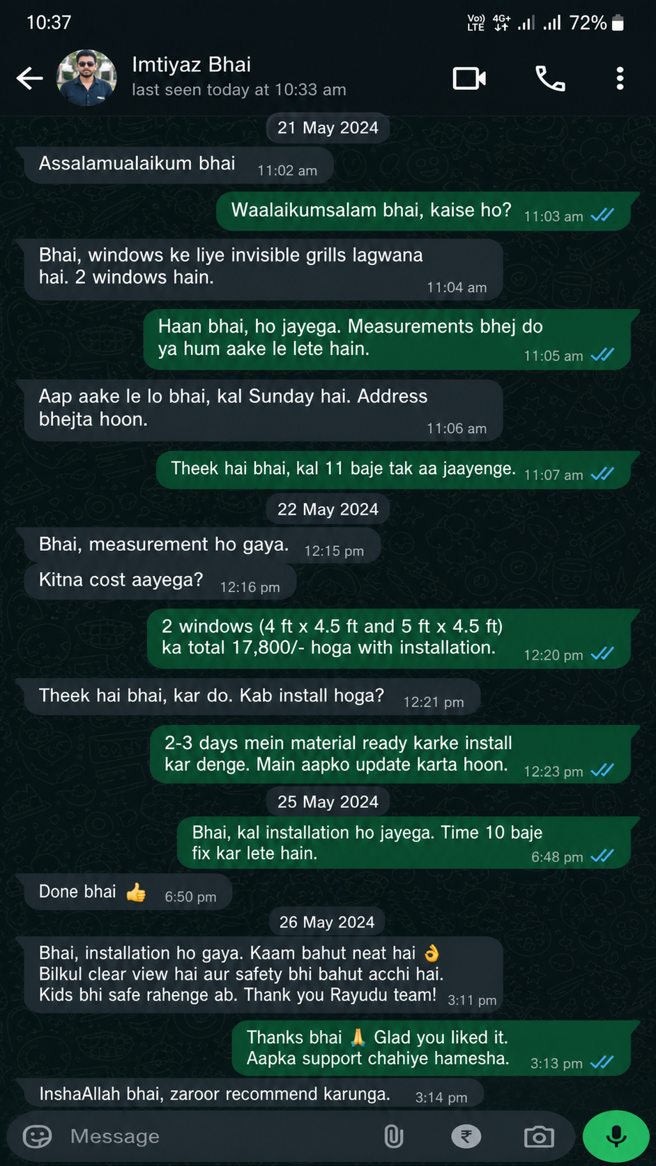 Window safety WhatsApp review