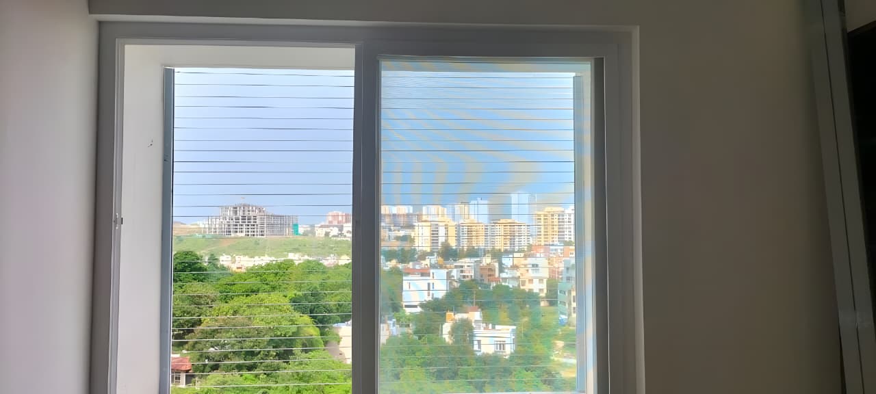 High rise window invisible grill